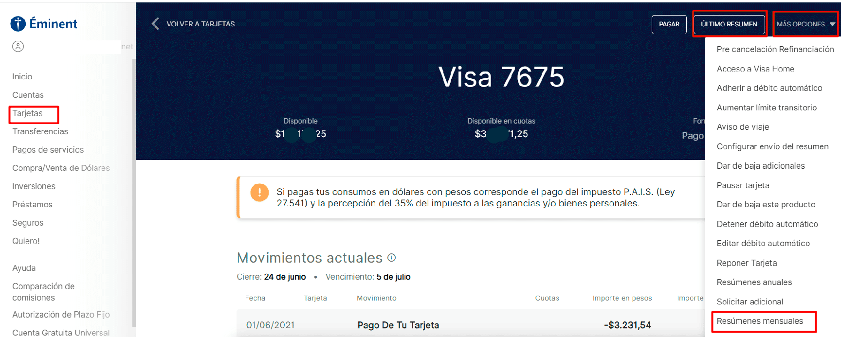Como Sacar Y Leer Un Resumen De Tarjeta De Credito Ikiwi Net Ar