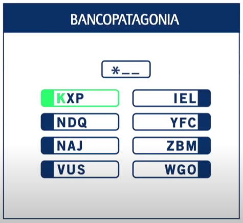 CLave alfanumérica Banco Patagonia